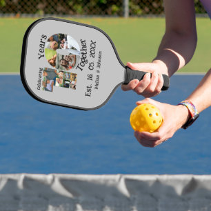 Custom 10th wedding anniversary 11 photo collage pickleball paddle