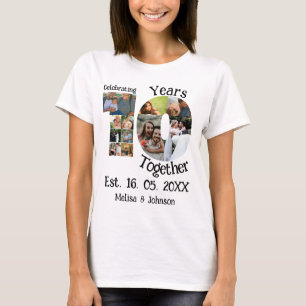 Custom 10th wedding anniversary 11 photo collage T-Shirt