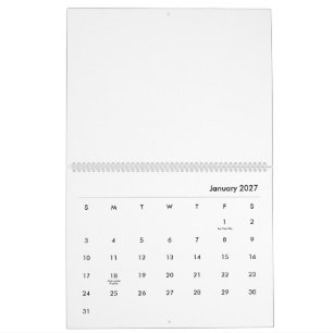 Custom 11" L x 14.25" W Classic Numbers Calendar