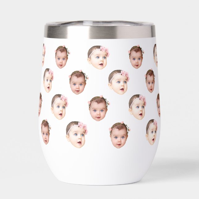 Custom 11 oz Funny Baby Kids Family Face 2 Photos (Back)
