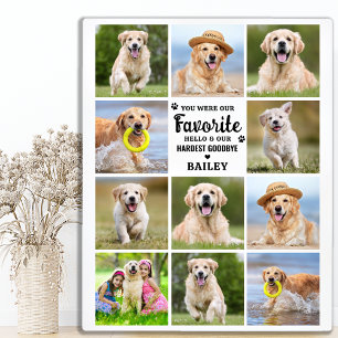 Custom 11 Photo Collage Sympathy Pet Memorial Plaque