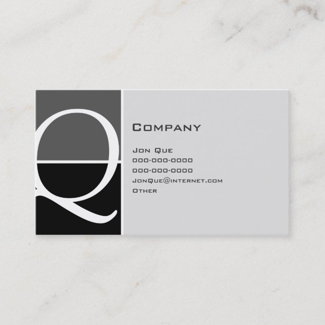 Custom 128 Monogram Business Card (Front)