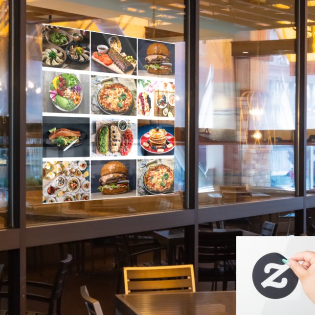  Custom 12 Business Photo Collage Food restaurants Window Cling (Restaurant Window)