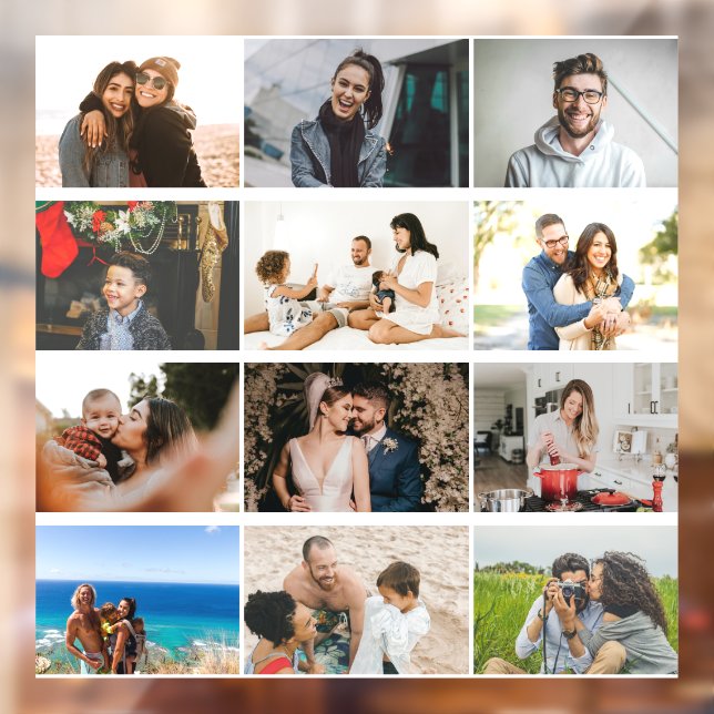  Custom 12 Photo Collage Business Personalised Window Cling (Sheet 2)