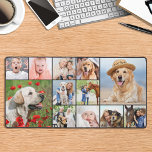 Custom 12 Photo Collage Modern Simple  Desk Mat<br><div class="desc">This desk mat features a customisable photo collage perfect for showcasing your favourite pictures of family, pets, friends or grandparents. The modern and cute design is ideal for dog lovers, family, and friends, or anyone looking for a fun desk accessory. It's a great addition to any office space and can...</div>
