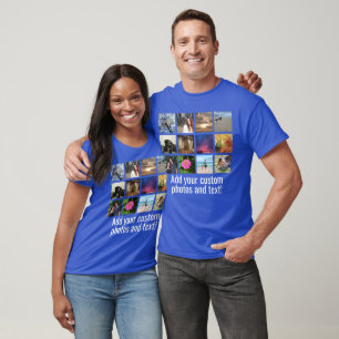 Custom 12 Photo Mosaic Picture Collage Montage T-Shirt