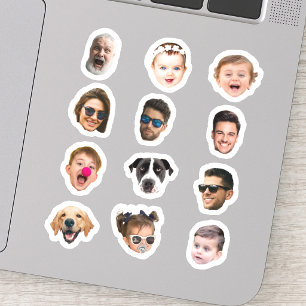 Custom 12 Photos Faces Waterproof Vinyl Stickers