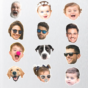 Custom 12 Photos Faces Waterproof Vinyl Stickers