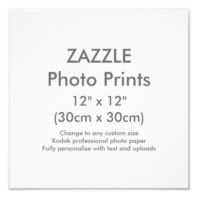 Custom 12" x 12" Square Photo Print Template (Front)