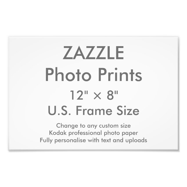 Custom 12" x 8" Photo Print (US Frame Size) (Front)