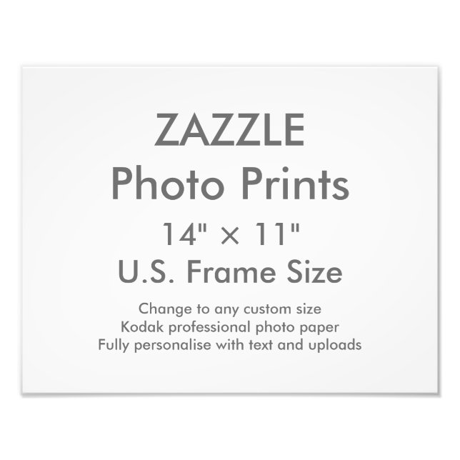 Custom 14" × 11" Photo Print  US Frame Size (Front)