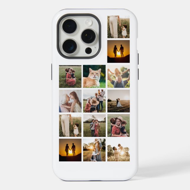 Custom 14 Photo Collage iPhone Case (Back)
