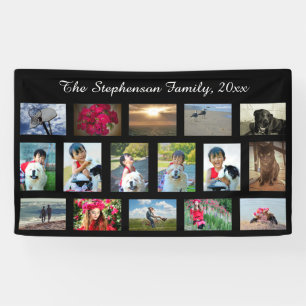 Custom 16 Photo Collage Horizontal Picture Banner