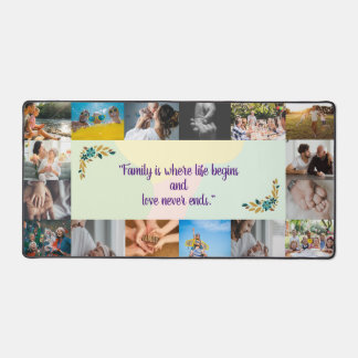 Custom 16 Photo Collage Personalised Desk mat