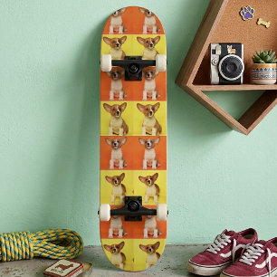 Custom 16 Photo Collage Your Pet Dog Picture On Skateboard