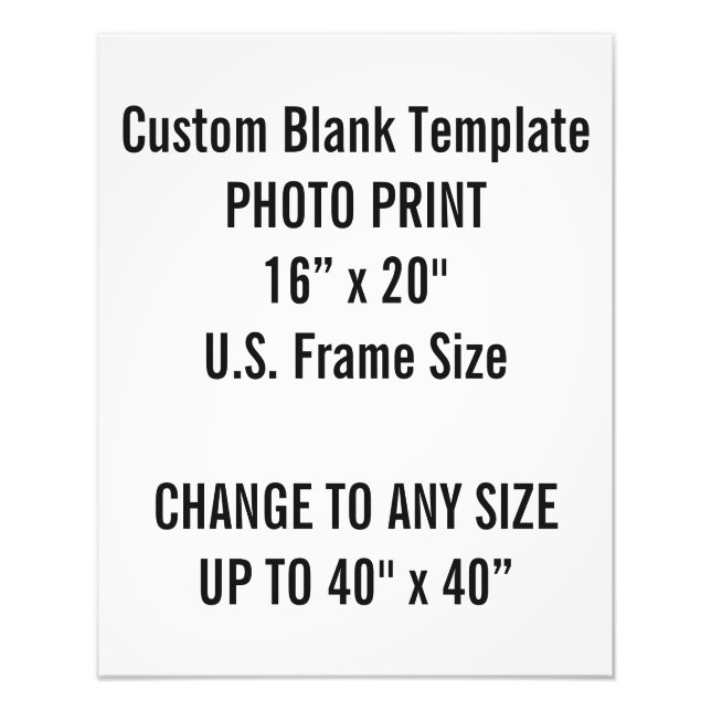 Custom 16" x 20" Photo Print  US Frame Size (Front)