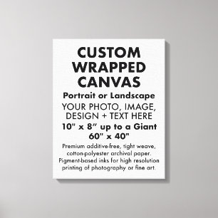 Custom 16" x 20" PREMIUM WRAPPED CANVAS Blank