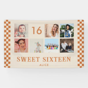 Custom 16th Birthday Party Photo Collage Banner