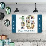 Custom 16th Birthday Party Photo Collage Banner<br><div class="desc">Create your own photo collage banner for a 16th Birthday Party. The template is set up for you to add your custom name or wording and your favourite photos. Your photos will automatically appear as a photo collage in the shape of the number 16. The banner has ocean blue borders...</div>