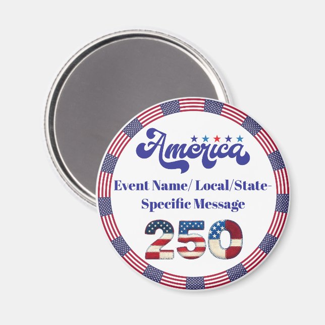 Custom 1776–2026 USA Flag Magnet (Front/Back)