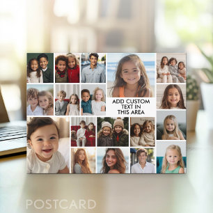Custom 18 Photo Collage All Over Postcard