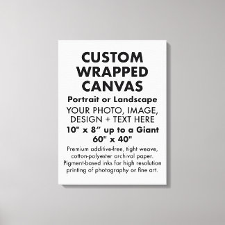 Custom 18" x 24" PREMIUM WRAPPED CANVAS Blank
