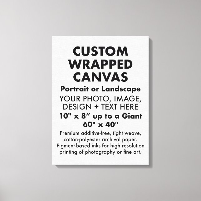 Custom 18" x 24" PREMIUM WRAPPED CANVAS Blank (Front)