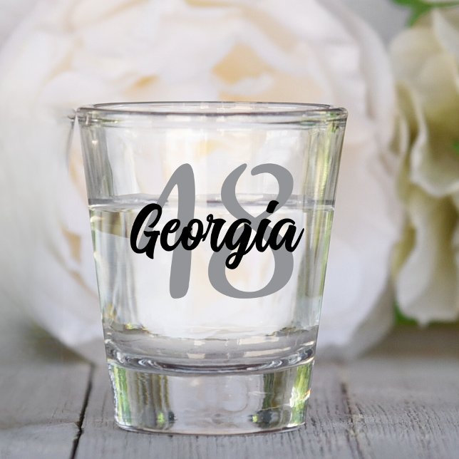 Custom 18th 20th 30th 40th 50th 60th 70th Birthday Shot Glass (Creator Uploaded)