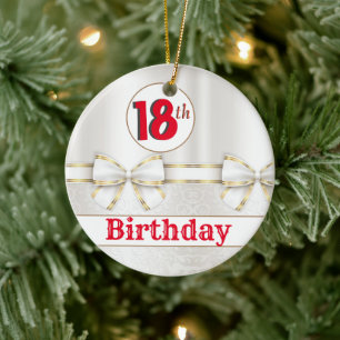 CUSTOM 18th Birthday Ceramic Tree Decoration