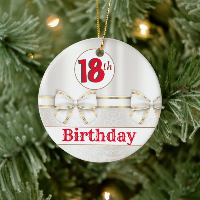 CUSTOM 18th Birthday Ceramic Tree Decoration (Tree)