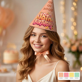 Custom 18th Birthday Party Celebration Cone Hat