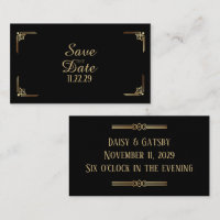 Custom 1920s Art Deco Small Save the Dates Cards
