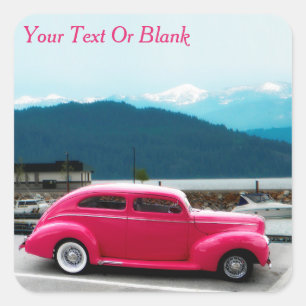Custom 1940 Famous American Make Sedan Square Sticker