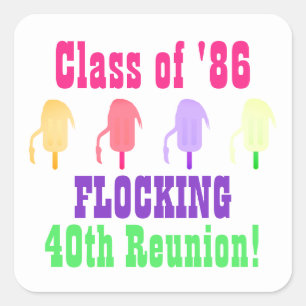 Custom 1980s Style Class Reunion Square Sticker
