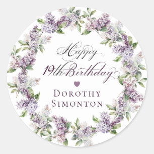 Custom 19th Birthday Purple Lilac Envelope Seal