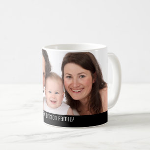 Custom 1 Family Portrait Photo Add Your Name Coffee Mug