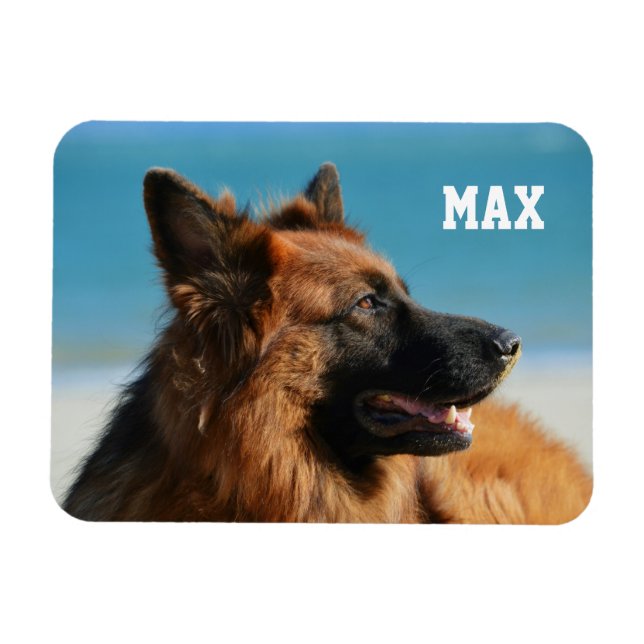 Custom 1 Photo and Name Family Member Photo Magnet (Horizontal)