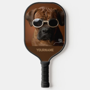 Custom 1 Photo Cute Dog  and your name  Pickleball Paddle