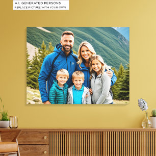 Custom 1 Photo Family Canvas Print