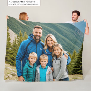 Custom 1 Photo Family Fleece Blanket