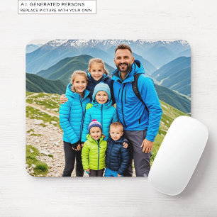 Custom 1 Photo Family Mouse Mat