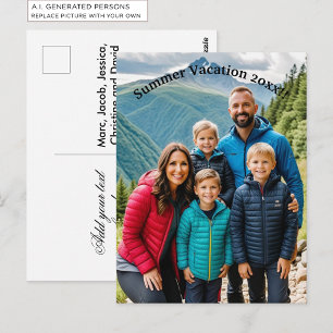 Custom 1 Photo Family Postcard