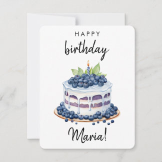 Custom 1st Birthday Cake Card, Personalised birth Holiday Card
