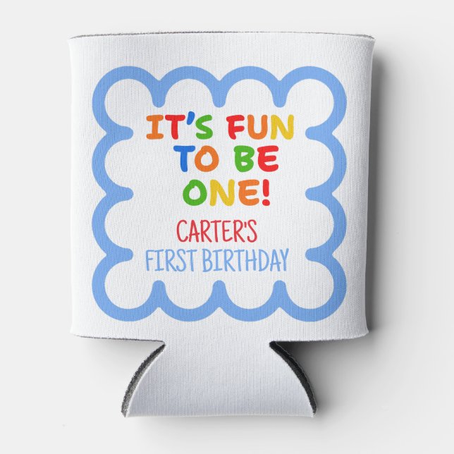Custom 1st Birthday Can Cooler (Front)