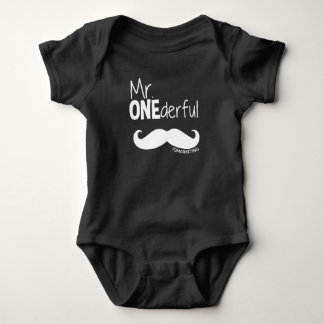 Custom 1st Mr. Onederful Bowtie Birthday Baby Bodysuit
