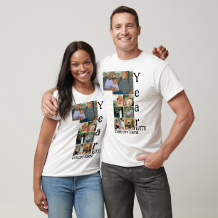Custom 1st wedding anniversary 7 photo collage T-S T-Shirt
