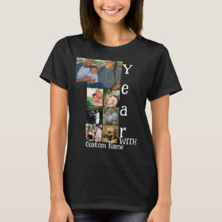 Custom 1st wedding anniversary 7 photo collage T-Shirt