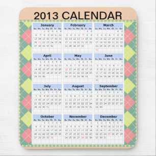 Custom 2013 Calendar on a Mousepad