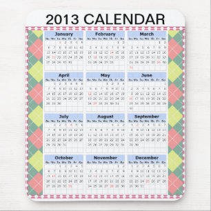 Custom 2013 Calendar on a Mousepad