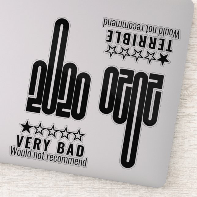 Custom 2020 Middle Finger Bad Review Black 4 Pack (Detail)